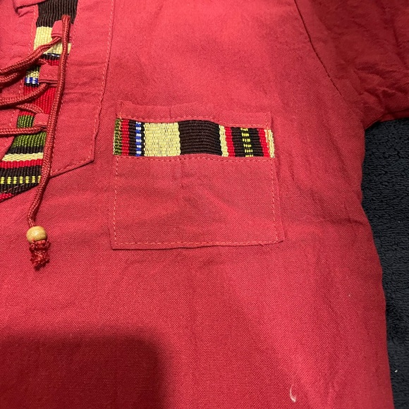 New WOT Boys Size 8 Guayabera Dark maroon Color . - Picture 3 of 11